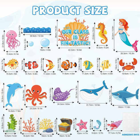 gisgfim Under The Sea Bulletin Board Decoration Set Classroom Sea Animals Cutouts Borders for School Decor Ocean Theme Summer Welcome Bulletin Board Craft Home Door Wall (Our Class is Fin-Tastic) by gisgfim