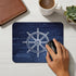 Trenstise 9.5x7.9 Inch Navy Blue Nautical Beach Mouse Pad for Desk, Vintage Coastal Boat Rudder Ocean Mousepads