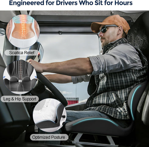BANKQF Tailbone Seat Cushion for Office Chair and Car, L-Shaped Ergonomic Seat Cushions,Memory Foam Orthopedic Cushion