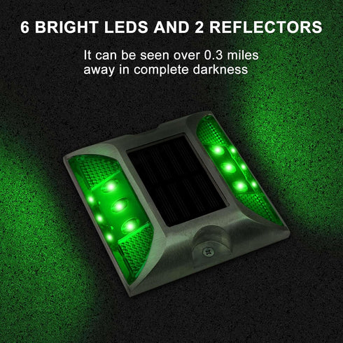 IP68 (4 Pack, Aolyty Solar Driveway Dock Lights, Waterproof Solar Deck Light Outdoor Warning Step Lights Reflective