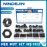 NINDEJIN 326 M2 M2.5 M3 M4 M5 M6 M8 M10 M12 Set 9 pcs Metric Black Hex Nuts Assortment Kit Assorted Metric Hardware