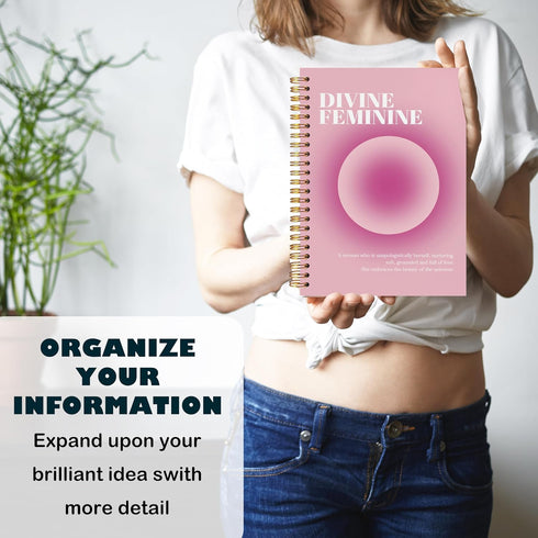 BearCake Pastel Pink Gradient Aura Journal, Aesthetic Spiritual Notebooks, Hardcover Spiral Notebook 5.5x8.3