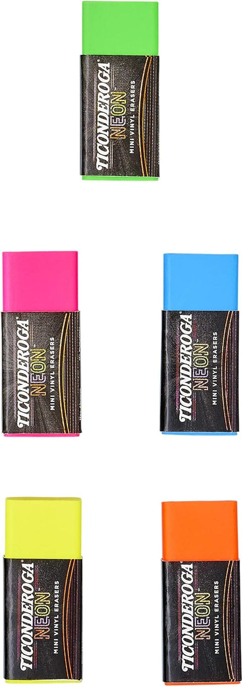 Ticonderoga Erasers, Neon, 5 Count, 6 Packs (X38965)