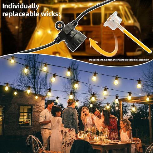 BYIZO 10 Bulbs, 23FT Commercial 2700K LED Outdoor String Lights with Shatterproof Edison Grade Patio Lights
