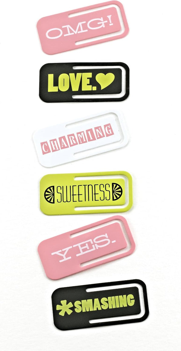 K&Company Smash Scrapbook Metal Clips, Cutesy Design