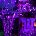 weillsnow 164FT 500 8 164FT) LED Purple Christmas Lights, Modes Waterproof Plug in String Lights for Halloween
