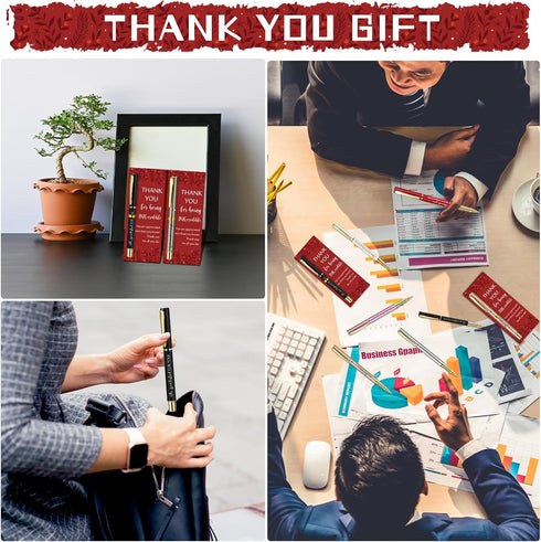 Geyoga Employee Appreciation Gifts, Inspirational Ballpoint Pens with Thank You Cards, Motivational Quote Pen Bulk (50