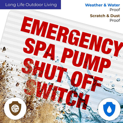 12x18 Inches, 3M .063 New Jersey Spa Pump Shut Off Sign, Complies with State of New Jersey Pool Safety Code, EGP