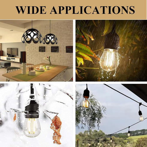 E26 Commercial (45cm Base Hanging Sockets,TWDRTDD Dropped Black Rubber Weatherproof Cord Light Sockets