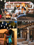25FT G40 25 Bulbs Frosted White Lights Globe Outdoor String Lights Patio Lights with Frosted White Globe - White Wire