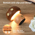 LONRISWAY 2Pack Dimming Wood Small Mushroom Table Lamp, LED Rechargeable Cordless Touch Bedside Lamps, Wireless