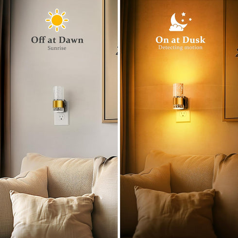 2 Pack Dimmable JandCase Night Light, Automatic Night Lights Plug into Wall, LED Night Light with Adjustable