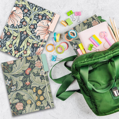 GreenPine 18 Pack William Morris Floral File Folders, Decorative Letter Size (9.5 x 11.5"), 1/3 Cut Tab