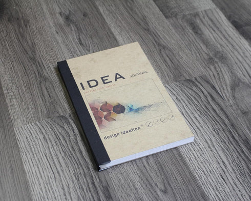 IDEA JOURNAL LAY FLAT SKETCHBOOK. Removable sheet, journal style sketchbook for pencil, ink, marker, charcoal and watercolor paints. (5.5”X8.5”) by Design Ideation