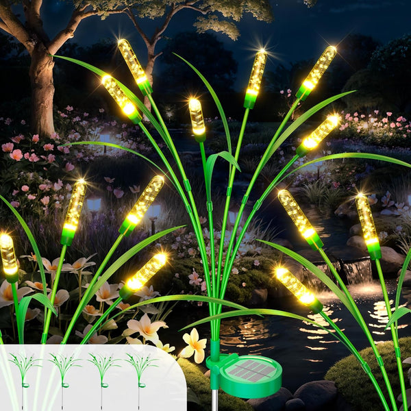 4 Packs Reeds Solar Garden Light, 30 Inch Garden Solar Light with