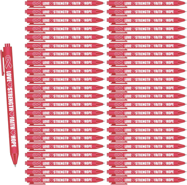 Red Ribbon Pens for AIDS Day, Heart Disease Awareness, Bulk Supplies for Red Ribbon Week