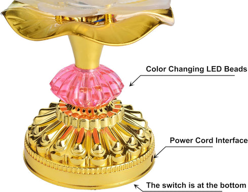 Omeet Colorful LED Lotus Buddhist Lamp, Gradient Buddha Light for Worship, Prayer and Display, Low Power Consumption