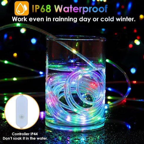 49Ft 18 150 Nazuwke LED Rope Lights for Outside, Colors Changing Outdoor Fairy String Lights with Remotes, Waterproof