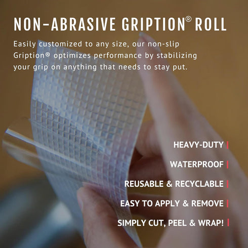 CATTONGUE GRIPS Non-Abrasive Grip Tape Wrap, 2” Thick Heavy-Duty Waterproof Anti-Slip Tape for Tools, Gym Equipment