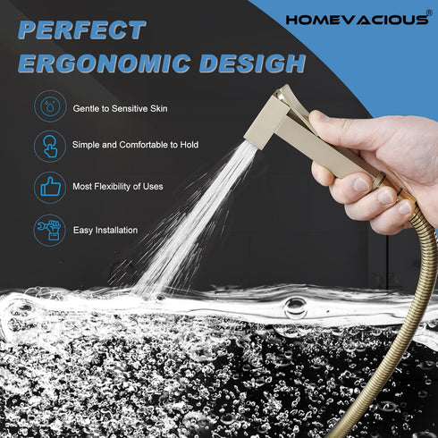 Set Homevacious Bidet Sprayer for Toilet Adjustable Water Pressure Square Brass Bidet Attachment for Feminine Pets
