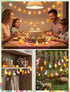 12FT 20 Multicolored Rabbit Cracked Egg and Carrot String Lights, LED Easter Fairy Light with LED Rabbit Cracked Egg