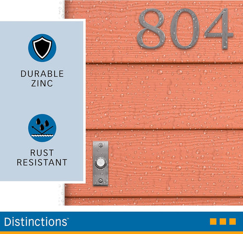 843326 4-Inch 6 Distinctions by Hillman Brushed Nickel Flush-Mount House Number