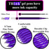 THINK2MASTER 24 Pens - Purple Ink, 0.7mm CGI Retractable Gel Pens, Medium Point Rollerball with Quick Drying Ink