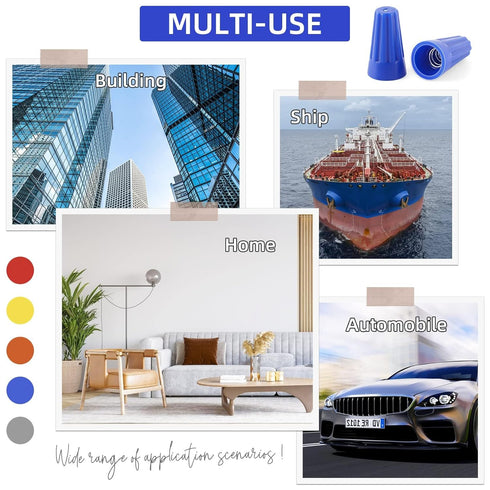 1000 Pcs Blue Wire Connector Nuts, Insulating Insert Twist Electrical Connectors for Quick Connection