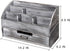 VERGOODR Rustic Wooden Office Desk Organizer, 5 Compartment with 2 Drawers, Grey White Storage Box for Pens Notebooks
