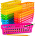 Prextex Classroom Pencil Organizer - Pencil or Crayon Basket in Variety Colors (12 Pack)