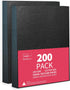 Binditek 200 Pack 13 Mil Grain Texture Paper Binding Presentation Covers, 250 GSM, 90 lb, Letter Size Binding Back