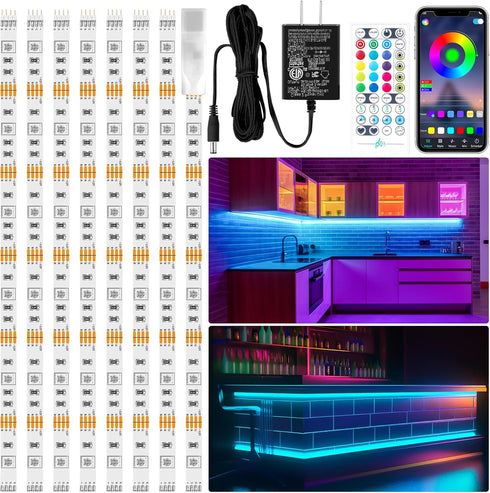 LAFULIT 8 PCS RGB Under Cabinet Lights Kit, App and Remote Control