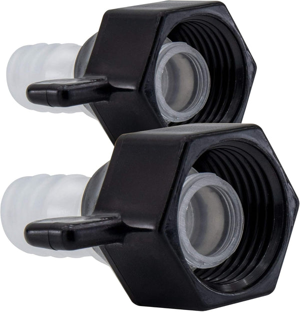 RV Plumbing Fitting, 1/2" Swivel to 1/2" Barb, Barb Straight Wingnut Swivel Adapter, 2-Pack