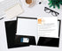 Better Office Products 2 Pocket Glossy Laminated Black Paper Folders, Letter Size, Box of 25