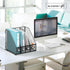 SUPEASY Magazine File Holder, Metal Desk Organizer with 4 Rack Compartments, File Organizer for Office Home School