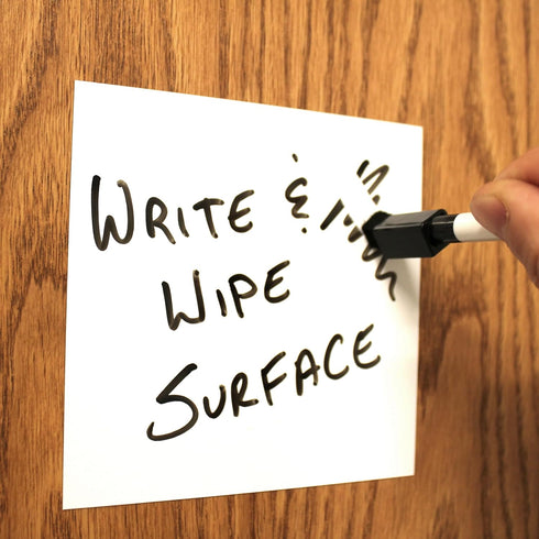 Flipside Products 4" x 4" Dry Erase Notes with Black Marker and Eraser Cap, Reusable Sticky Notes, 48 Pack