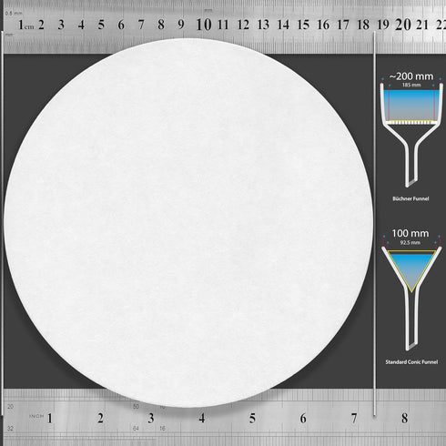ZENPORE 18 cm Lab Filter Paper, Standard Qualitative Grade 1, Medium Flow 185 mm