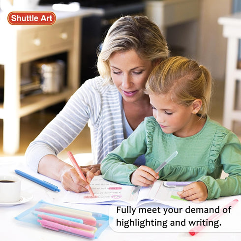 Shuttle Art Bible Highlighters and Pens, 33 Pack Bible Journaling Kit, Gel Highlighters and Bible Tabs with Storage Bag