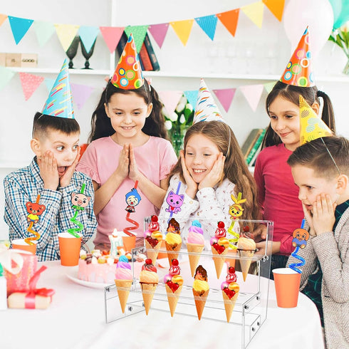 Holder,3-Tier 20 LUGUNU Acrylic Ice Cream Stand, Ice Cream Cone Holes Acrylic ice Cream Stand.Acrylic Ice Cream Cone