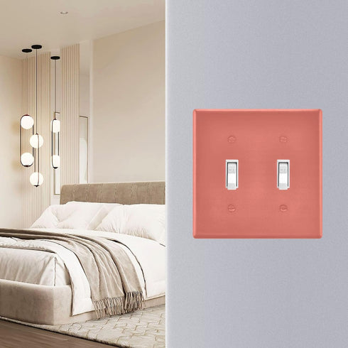 3 6.37x4.48 Salmon Toggle Light Switch Cover Gang Wall Plate Cover Light Switch Wall Plate In Electrical Faceplate