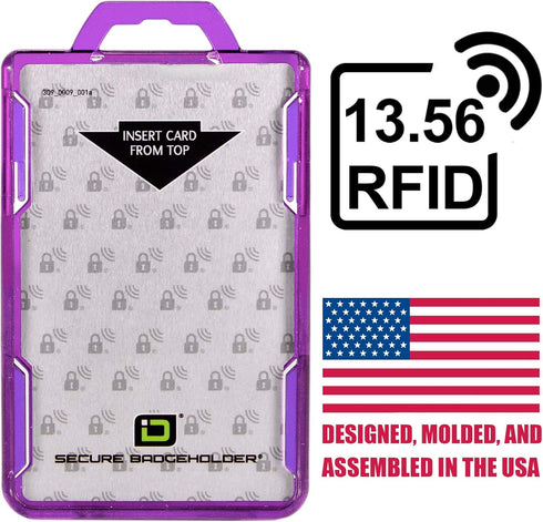 ID Stronghold RFID Blocking Secure Badge Holder - Duolite 2 Card ID Holder, Heavy Duty Hard Plastic