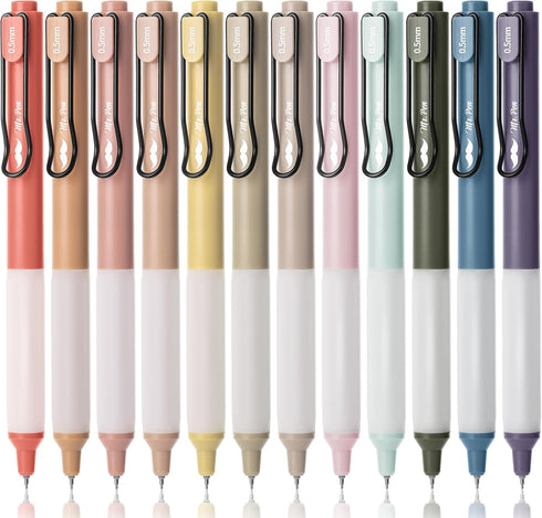Mr. Pen- Retractable Gel Pens, 12 Pack, Black Ink, Vintage Barrels, Fast Dry, Fine Point 0.5mm