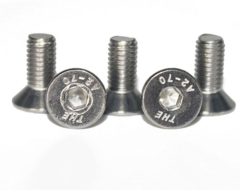 Fullerkreg Stainless Steel Hex Drive Flat Head Screw, M4 x 0.7 mm Thread, Packs of 100
