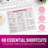 Excel Shortcuts Mouse Pad - 7.75 x 9.25 x 0.2 inches, 66 Commands, Ultimate Productivity Tool for Efficient Excel