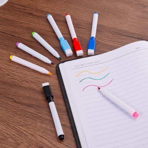 PATIKIL 30 Pack Dry Erase Marker Pens, Yellow Ink Fine Point Low Odor Whiteboard with Eraser Cap