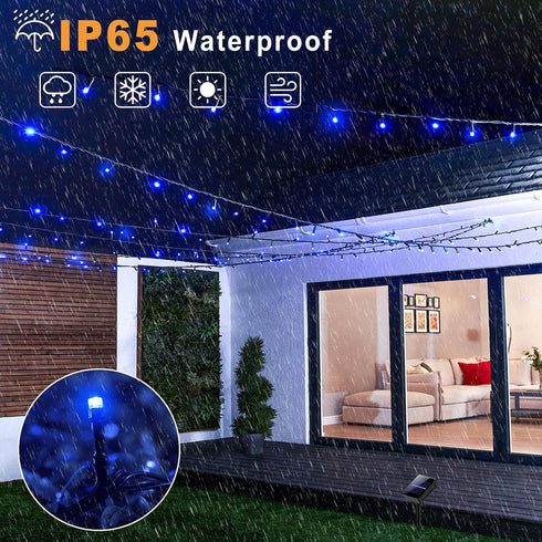 2 Pack 80FT 240 8 Solar String Lights Outdoor Waterproof, LED String Lights for Outside, Modes Green Wire Twinkle Fairy