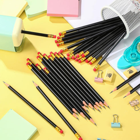 Tinlade 50 Pcs Triangular Grip HB Graphite Pencils Pack with Eraser for School Drawing
