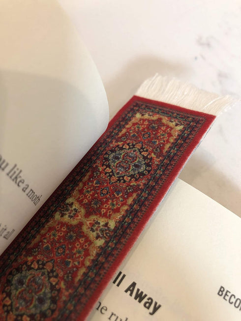 Set of 5 Colorful Rug Bookmarks, Miniature Oriental Style Design, Novelty Office Accessories for Reading