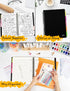 SUNEE Graph Paper Notebook, 300 Pages, 5 Subject, 8.2"x10.8", 5 x 5mm Grid, 5 Pocket Colored Dividers, 3-Hole Punched