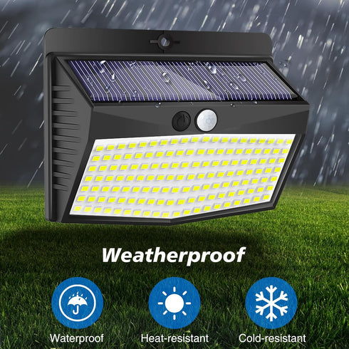 Solar Motion Sensor Outdoor Lights, 138 LED/2 Packs, Waterproof Security Lights for Garden Fence